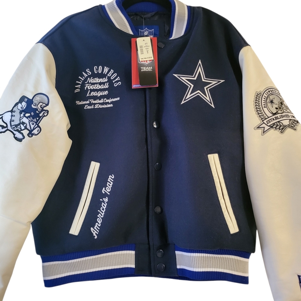 Cowboys NFL Varsity Jacket - Blue and White